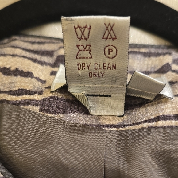 Adrianna Papell Silk Women's Patterned Blazer - Gray and Silver - Picture 13 of 15